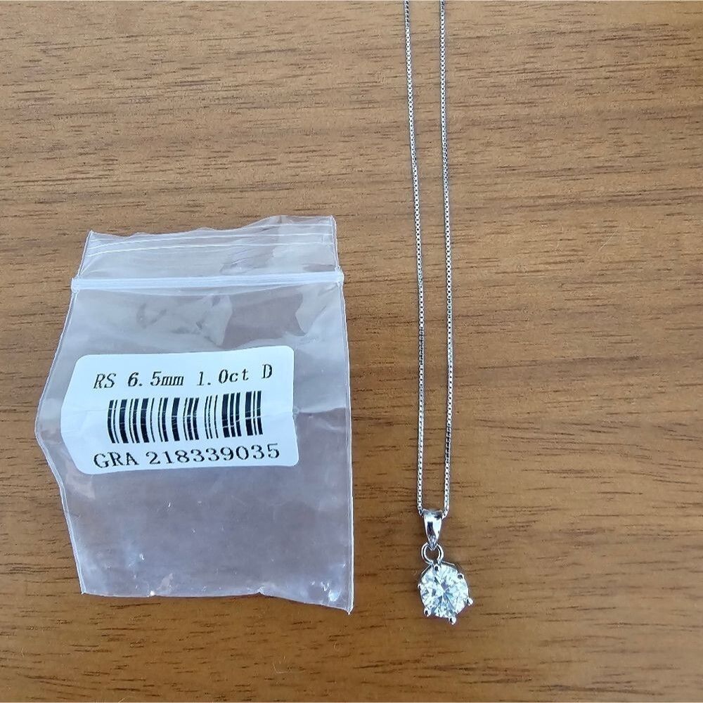 1 Ct Diamond Round Necklace 65mm
